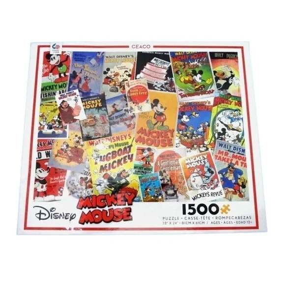 Ceaco Disney Mickey Mouse 3402-1 1500 pc Jigsaw Puzzle, USED, Box Damaged