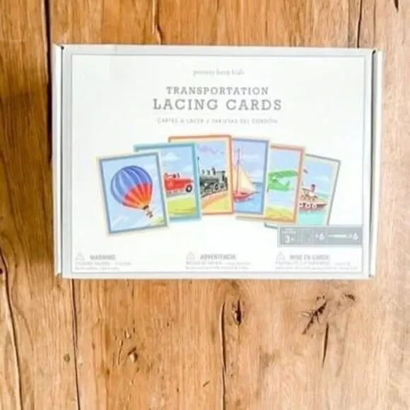 NEW! Pottery Barn Kids - Transportation Lacing Cards