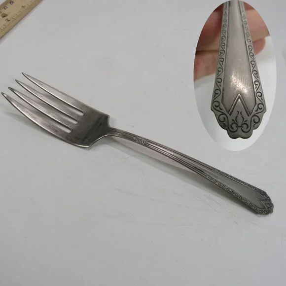 VTG Dinner Fork Art Deco style Silver Plated 