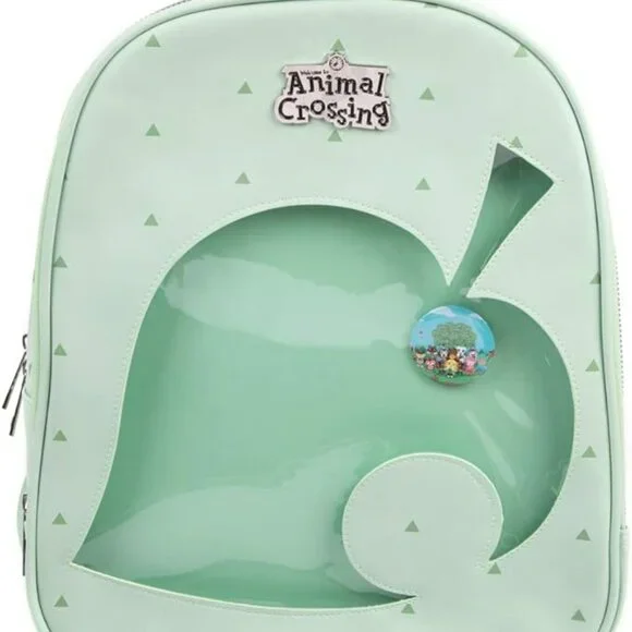 Bioworld Animal Crossing Leaf Ita Mini Backpack with Removable Pin Green