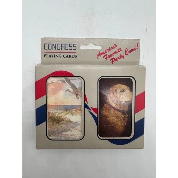 CONGRESS Plastic Coated Playing Cards Double Deck Bridge Score Order 6069