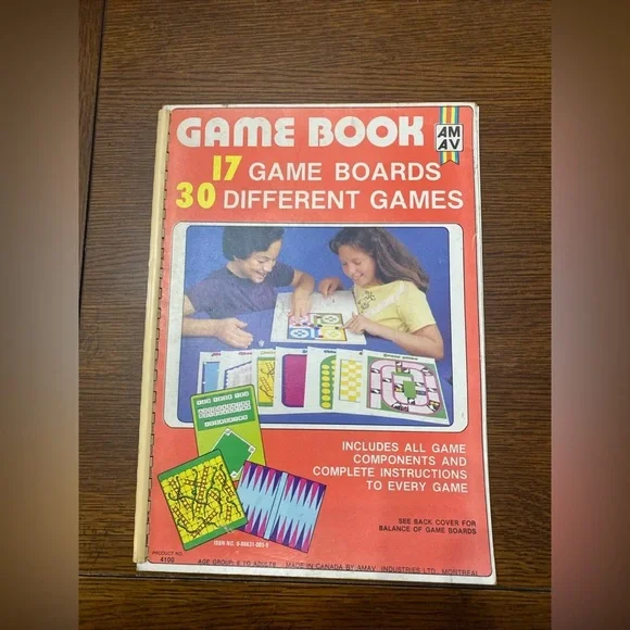 Vintage 1980 AMAV Game Book 17 game boards 30 different games Book Only