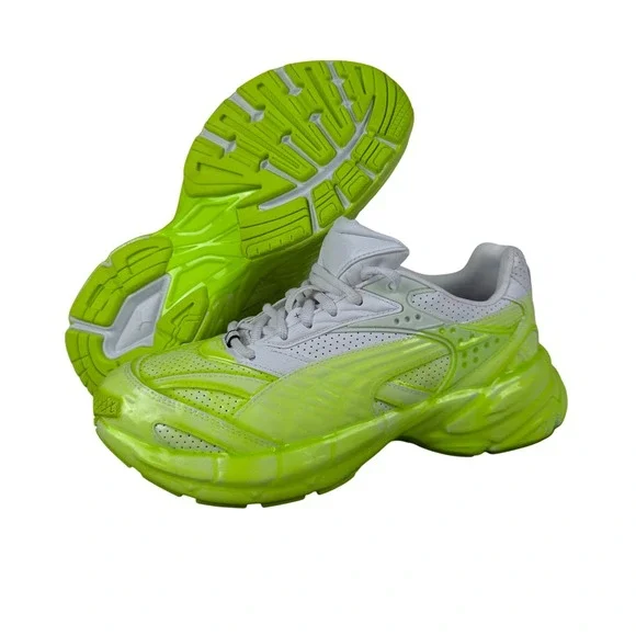 Puma Men's‎ Velophasis Phased Sneakers Pro White/Slime Green Lace Up Size 7 New
