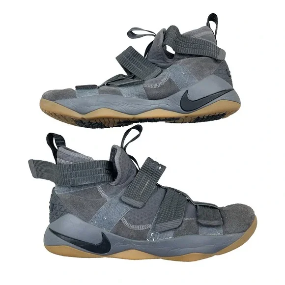 Nike LeBron Soldier 11 Dark Grey Mid Top Basketball Sneakers 897646-003 Sz 11.5