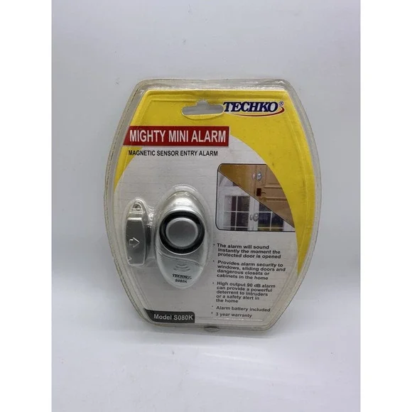 Techko Mighty Mini Alarm S080K Magnetic‎ Sensor Entry Door Window Security NIB