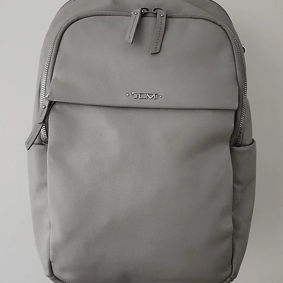 Tumi Daniella Leather Backpack In Gobi Tan /Silver