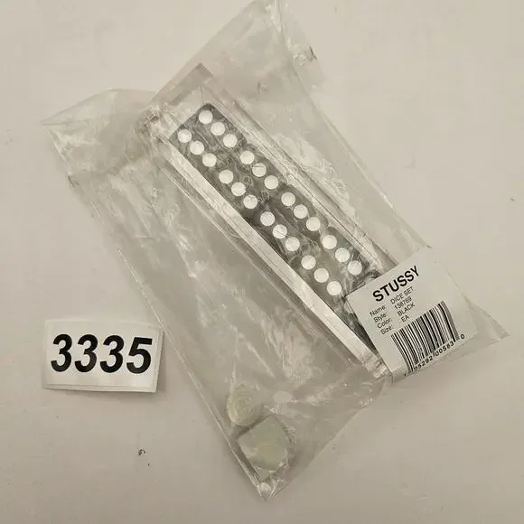 STUSSY DICE SET BLACK ACRYLIC DISPLAY CASE 5 LOGO DICE STYLE 138769 RARE
