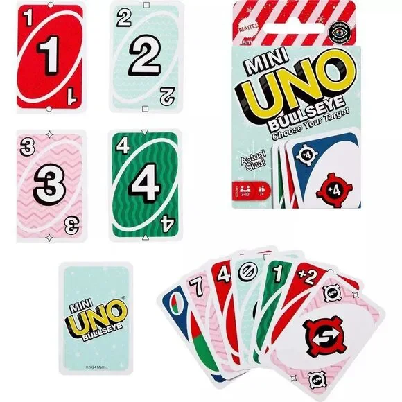 Mini UNO Bullseye Card Game Target New