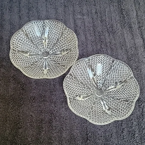 Vintage Clear Pressed Glass Decorative Candy Dish