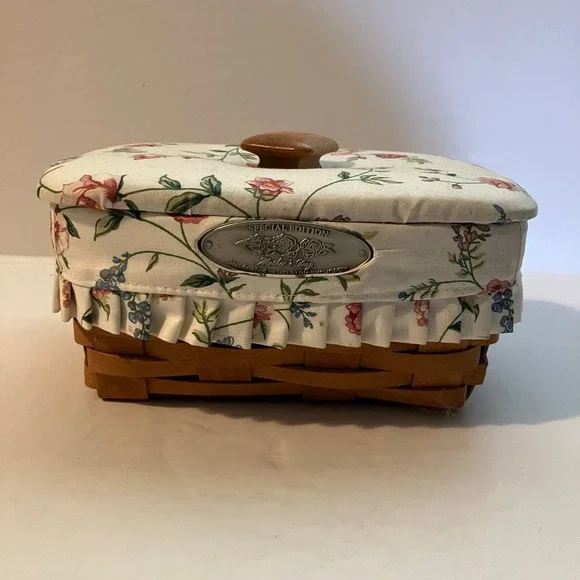 Henn Workshops Special Edition Mother's Day floral lined vanity basket w/ lid