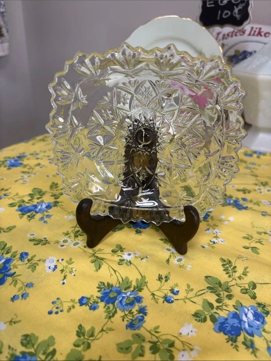 Vintage Clear Glass Pressed candy dish