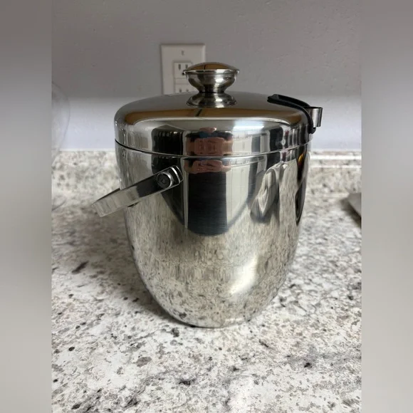 Threshold Stainless Steel Ice Bucket With Tongs And Lid Sleek Design Tongs Fit