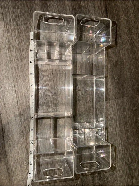 2 used clear acrylic organizer