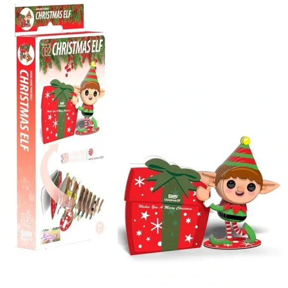 EUGY CHRISTMAS ELF Eco-Friendly 3D cardboard Craft Kit