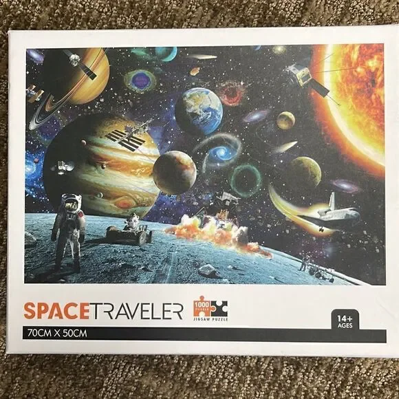 Space traveler puzzle.  1000 pieces.  Thick interlocking pieces.