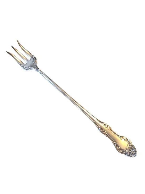 Cocktail Pickle Fork Wm Rogers & Son Silver-plate Hamden Ornate Gorgeous