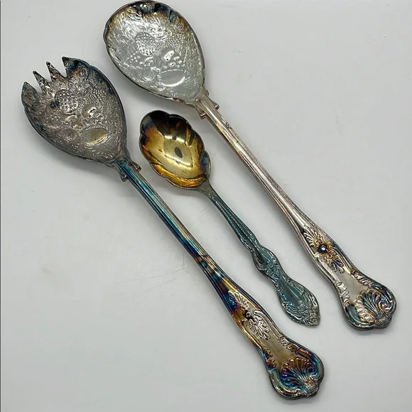 Elegant Silver Plated Serving Utensils Spoons