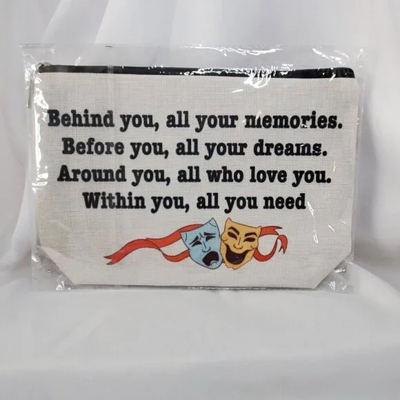 Theater Drama Themed Canvas Cosmetic Pouch 