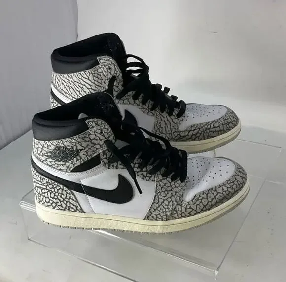 RETRO HIGH OG Air Jordan 1 White Cement Sneakers 9.5