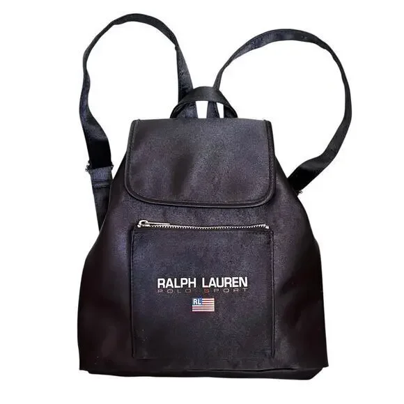 Ralph Lauren Polo Sport Vintage Navy Blue Satin Mini Backpack