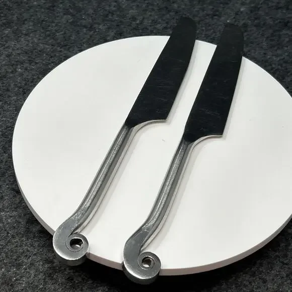 Pier 1 Stainless Steel Knives 9 Inch Made In India Spiral Handle Whimsical Artsy