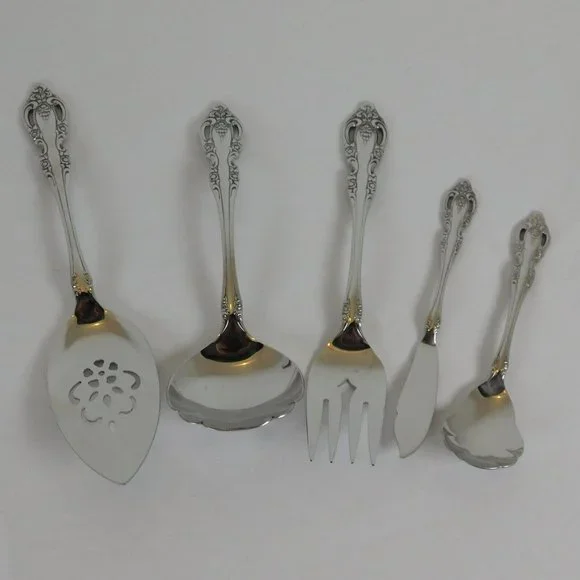 Oneida Brahms Community Stainless 5 Serving Pieces Pie Gravy Sugar Butter Fork