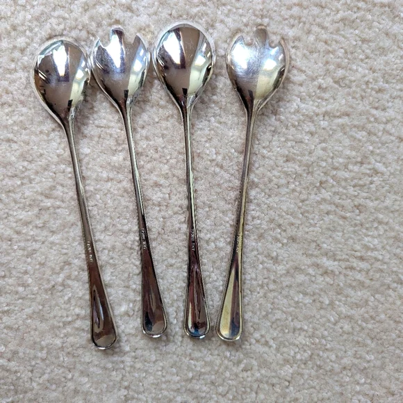 E P Zinc Italy 4 Piece Elegant Silver plated Salad Serving Set