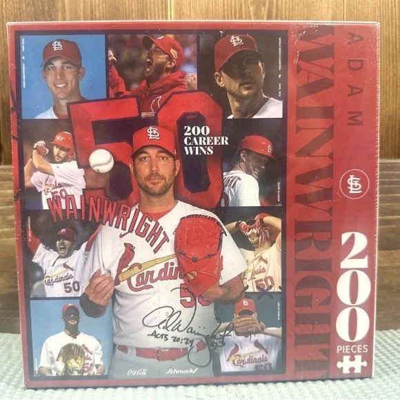 NEW Sealed MLB St‎ Louis Cardinals PUZZLE Adam Wainwright 200 Piece 200 Wins