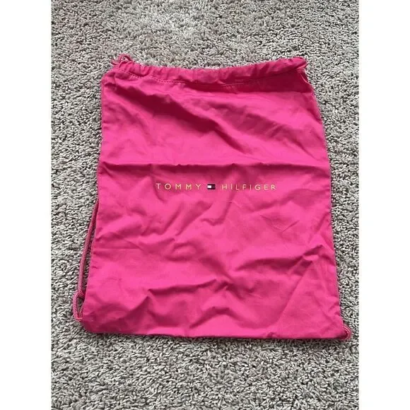 Tommy Hilfiger Hot Pink Drawstring Backpack Bag