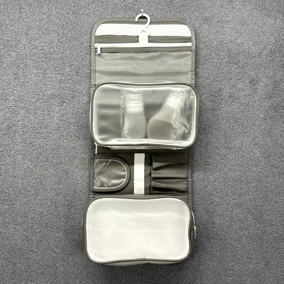 GoGo Travel Bag Hanging Toiletry Cosmetic‎ Pouch Gray Compact Purse