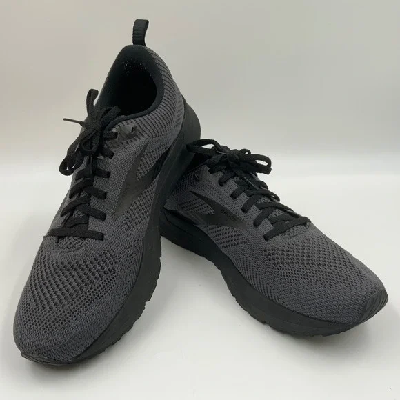 Brooks Revel 5 Mens Running Shoes Black Ebony Knit Athletic Sneakers 1103741D058