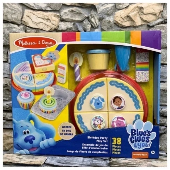 Melissa & Doug Blue's Clues & You! Wooden Birthday Party Play Set Toy 38 Pieces
