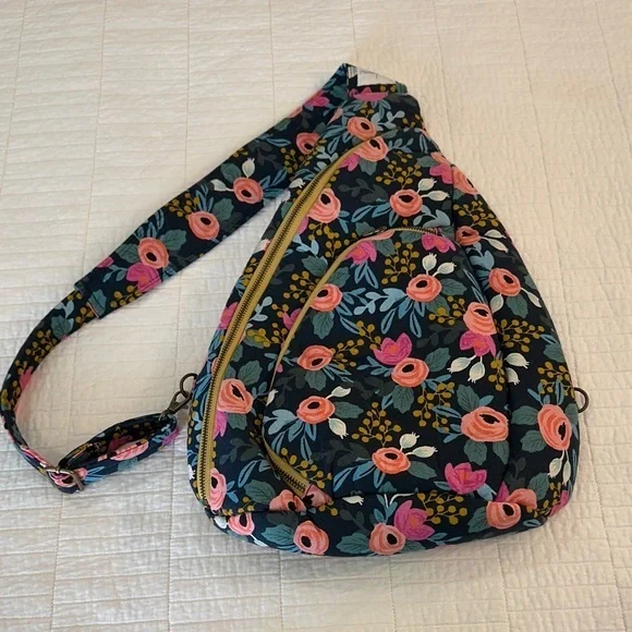 Quilted Floral Sling Crossbody Bag Backpack Boho Cottagecore Travel Purse