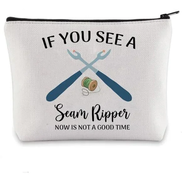 Quilting Gift Sewing Makeup Bag for Sewing Lover Cosmetic Bag with Zipper