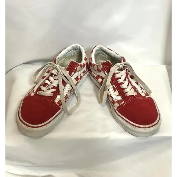 VANS Old Skool Red Checkerboard Men’s Size 6 Women Shorts Size 7.5