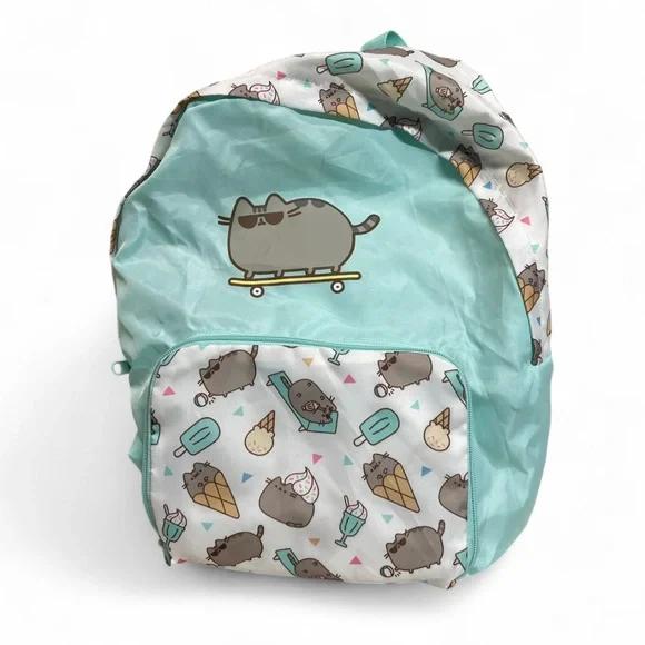 Pusheen Summer 2017 Box Fold Up Backpack Ice Cream Skateboard Mint‎ Green