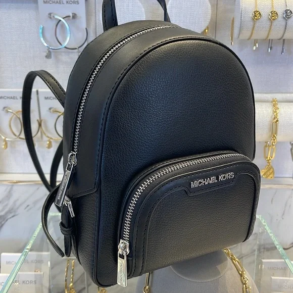 Michael Kors Ladies Backpack Bag Jaycee XS Convertible Zip Backpack Black NWT