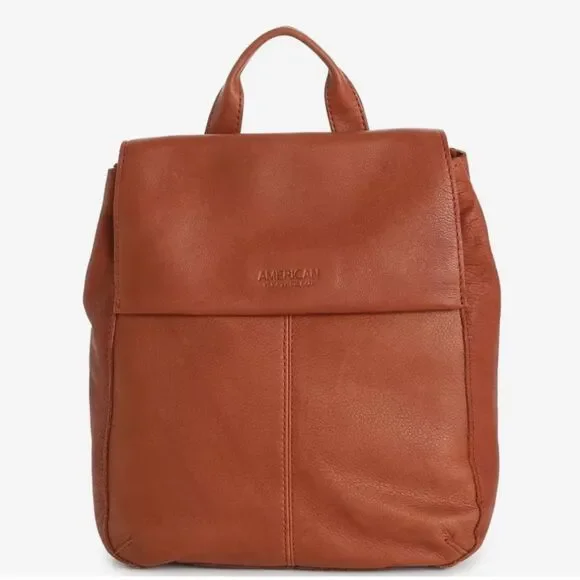 American Leather Co. brown Women backpack Bag purse neutral classic everyday GUC