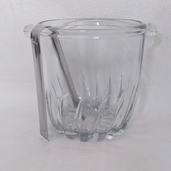 Mini Glass Ice Bucket with Tongs