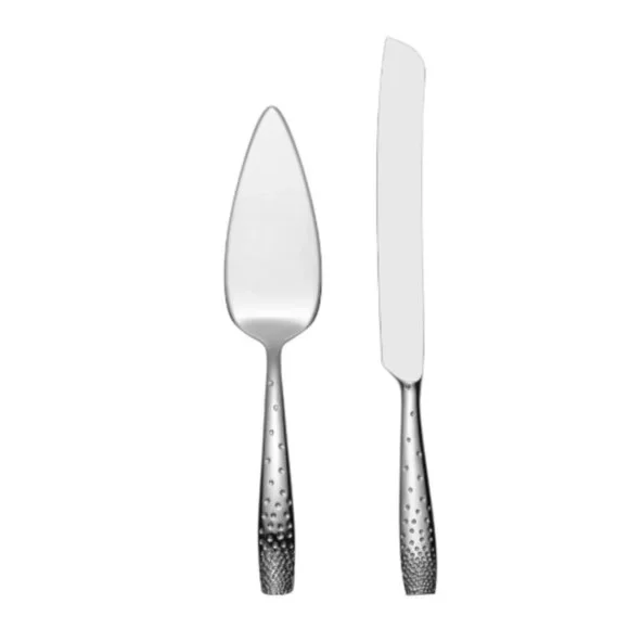New Nambe Dazzle Cake Knife and Server Set 18/10 Stainless Steel