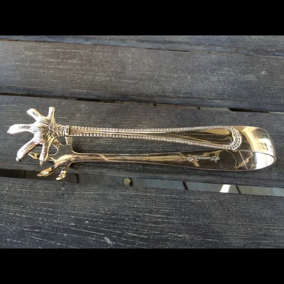 J H PETERS LTD Antique Silver Claw Sugar Tongs 66 grams