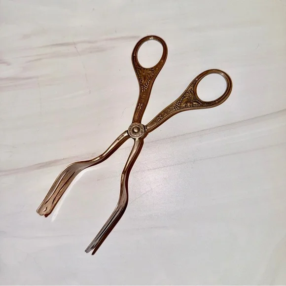 Antique Brass Tea Pastry Tongs from Sweden