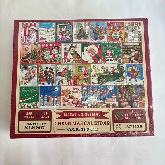 Merry Christmas Calendar Wooden Puzzle 258 pcs