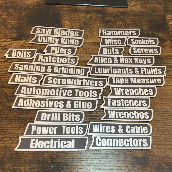 Tool Box Organization Magnetic Labels Chest‎ Organizer 26 Count