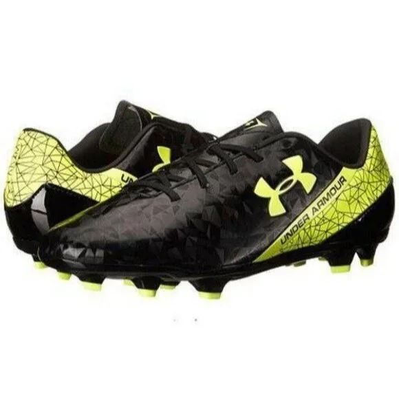Under Armour Men's UA SF Flash FG Soccer Cleats Shoes Black Neon Yellow Size 7.5