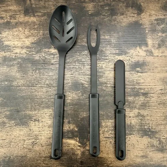 Calphalon 3-Piece Nylon Kitchen Utensil Set Slotted Spoon, Fork, & Knife