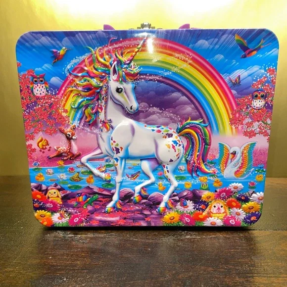 Lisa Frank Inc. Metal Embossed Lunch Box Unicorn Rainbow‎ Puzzle