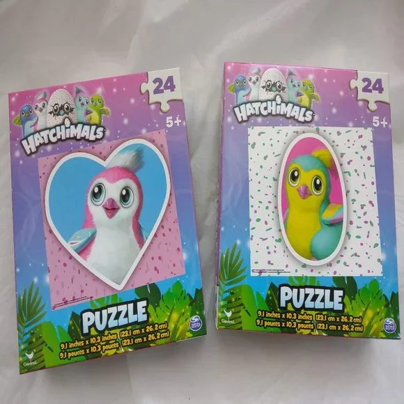 NWT Lot of 2 Hatchimals 24 Piece Puzzle Set