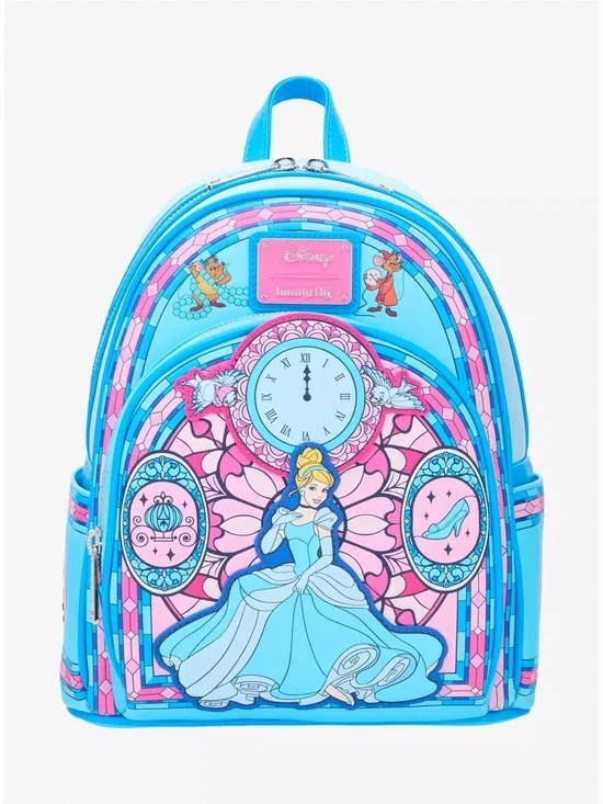Loungefly Disney Cinderella Stained Glass Portrait Mini Backpack girly colorful