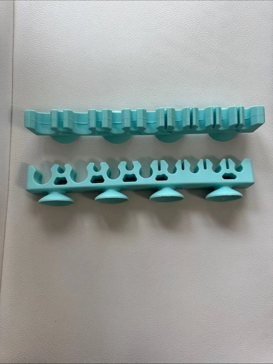 Set of Aqua Silicone Makeup Brush Holders with Suction Bases